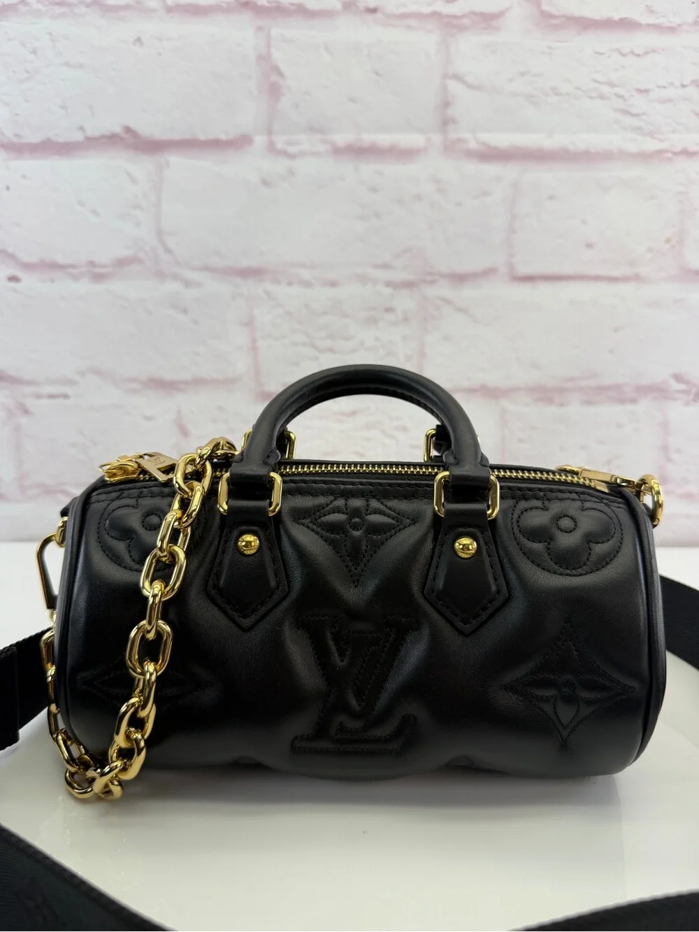 Louis Vuitton Calfskin Bubblegram Papillon BB Black